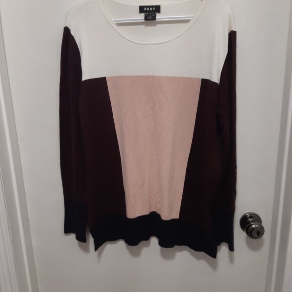 DKNY Block color long sleeve sweater SIZE L - Picture 1 of 10